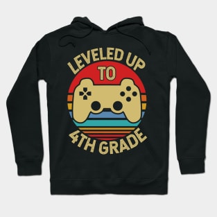 Leveled Up To 4th Grade Gift For Gamer Hoodie